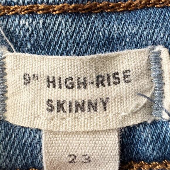 Madewell Jeans Womens 23 Blue 9 Inch High Rise Skinny Distressed J0513 SU18 - Picture 12 of 15